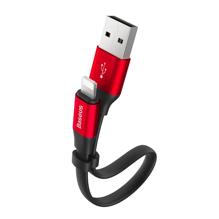 Baseus Nimble USB-A / Lightning 2A-Kabel 0,23 m - Rot und Schwarz