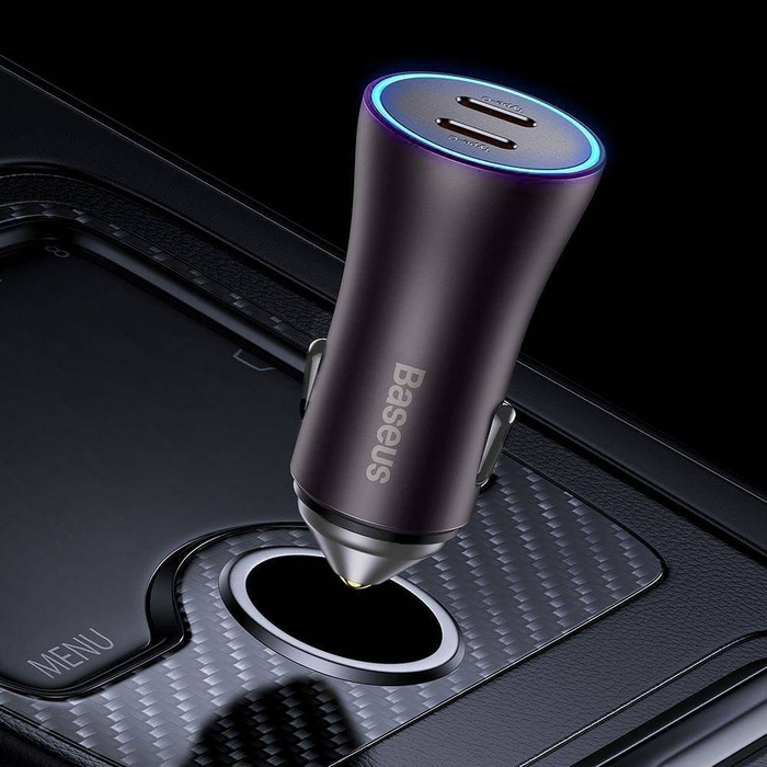 Chargeur voiture Baseus Golden Contactor Pro 2x USB-C 40W gris (CGJP000013)