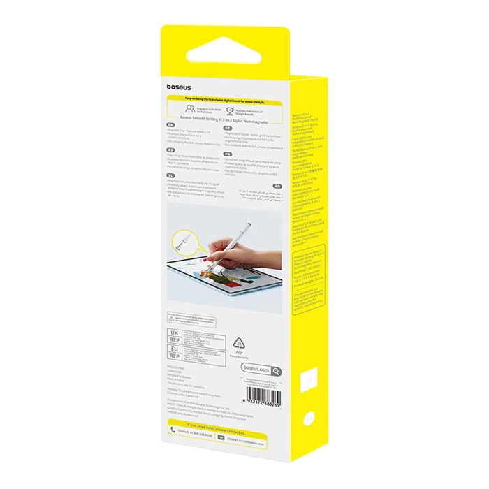 Baseus Smooth Writing III 3in1 Passiver Stylus Magnetische Version - Weiß