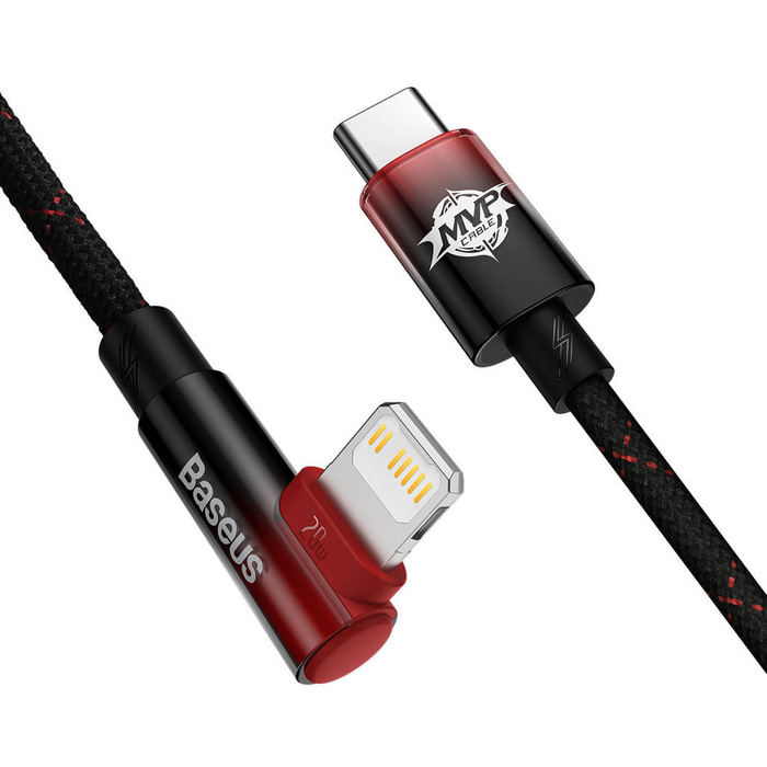 Baseus MVP 2 Elbow-shaped Fast Charging Data Cable Type-C to iP 20W 1m Black+Red