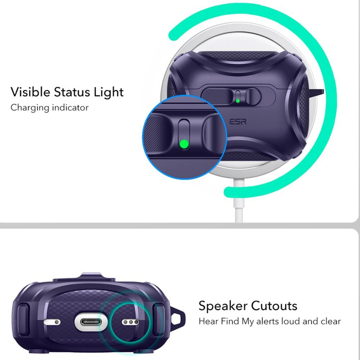 ESR CYBER FLICKLOCK HALOLOCK MagSafe Apple AIRPODS PRO 3 PURPLE
