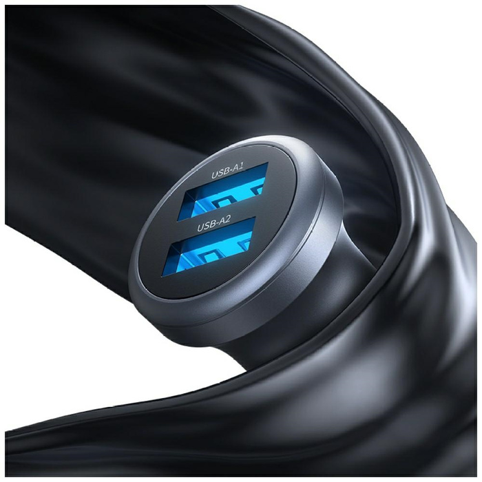 Ładowarka samochodowa USAMS CC320        Aluminium 2.4A 2xUSB-A tarnish