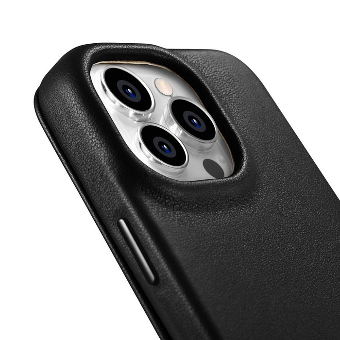 iCarer CE Premium Leather Folio Case iPhone 14 Pro Flip Magnetic MagSafe Black (WMI14220714-BK)