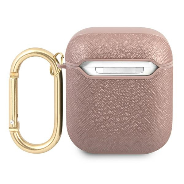 Cover GUESS Apple AirPods Saffiano Script Metal Collection Case rosa