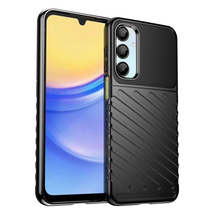 Thunder Case Hülle für Samsung Galaxy A16 / A16 5G Silikon Panzerhülle - Schwarz
