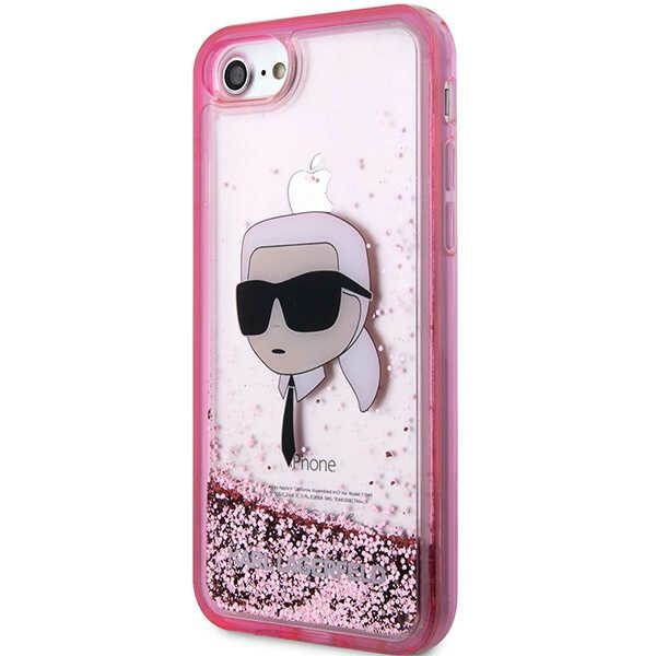 Hülle Karl Lagerfeld KLHCI8LNKHCP iPhone 7/8/ SE 2020/2022 rosa/rosa hartcase Glitter Karl Head Case