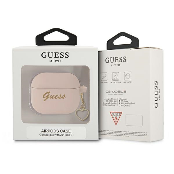 GUESS Apple Coque 3 Cover Silicone Charm Collection Case rose