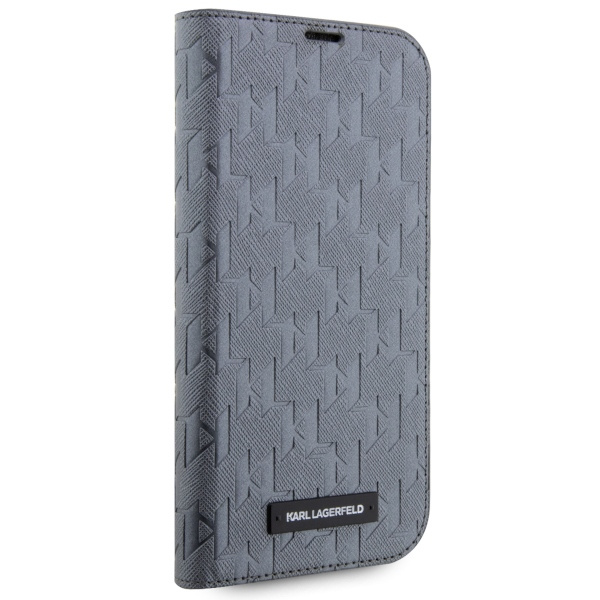 Case Karl Lagerfeld KLBKP14LSAKLHPG iPhone 14 Pro 6.1" bookcase silver/silver Saffiano Monogram Case