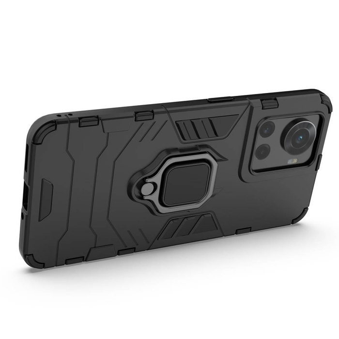 Funda híbrida blindada Ring Armor + soporte magnético para OnePlus Ace negro