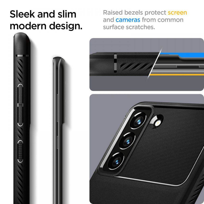 Spigen Galaxy S21 Fe Rugged Armor MATTE Nero + Vetro