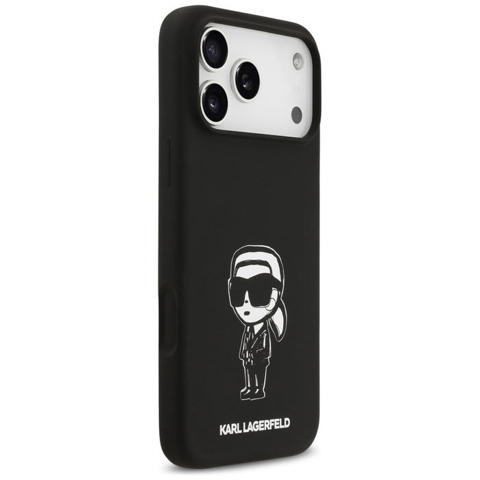 Etui Karl Lagerfeld Silicone Karl Sketch & Logo MagSafe do iPhone 17 Pro Max czarny