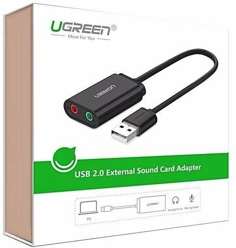 Externe USB-Soundkarte UGREEN 15cm (schwarz) US205