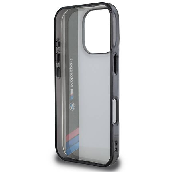 Funda BMW iPhone 16 Pro 6.3" gris/gris durocase Motosport IML Vertical Stripe