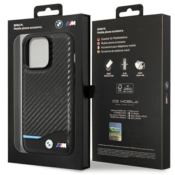Cover BMW BMHCP13L22NBCK iPhone 13 Pro / 13 6,1" nero/nero durocase Pelle Carbonio