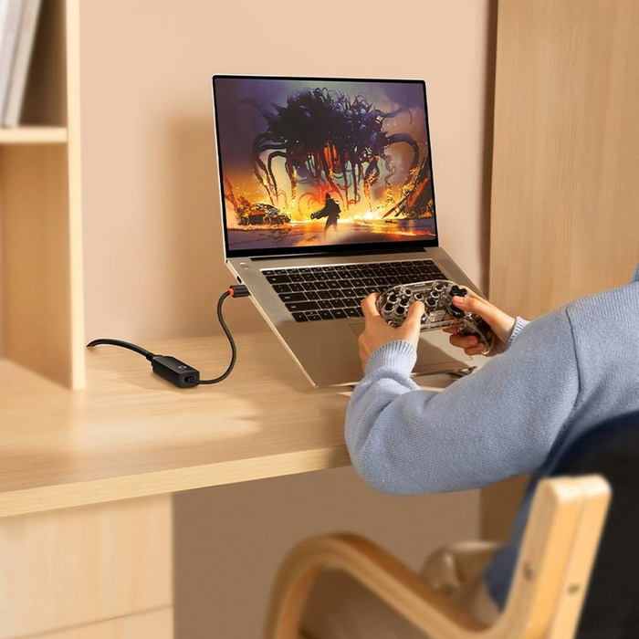 Adaptador de red USB-A externo serie Baseus Lite - RJ-45 1 Gbps (1000 Mbps) negro (WKQX000101)