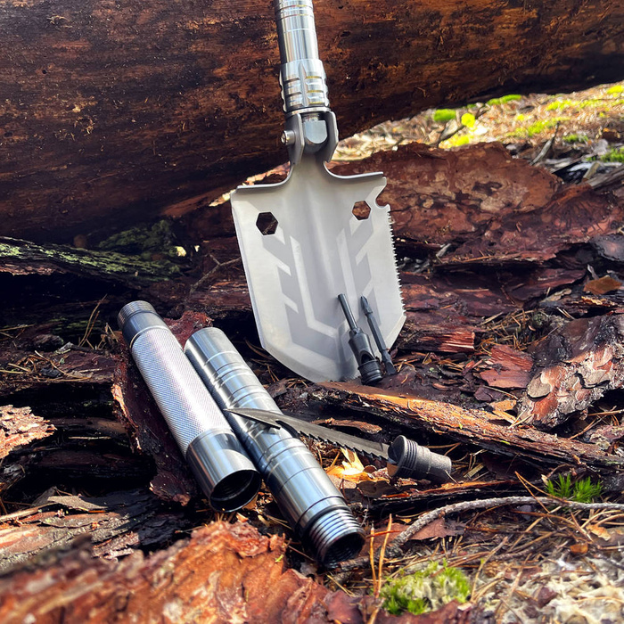 Multifunctional folding shovel 10in1 survival knife screwdriver glass breaker