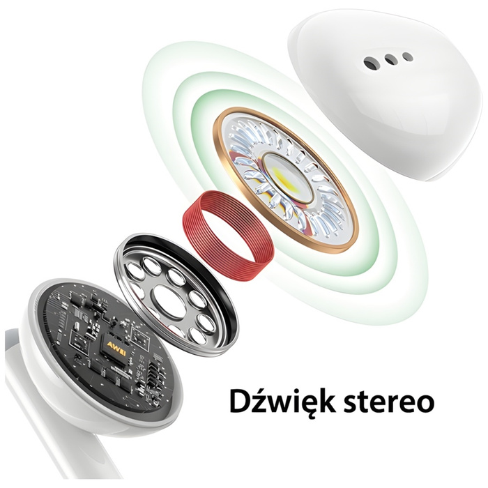 AWEI słuchawki stereo PC-6T USB-C czarny/black