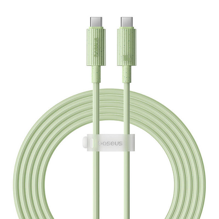 Kabel szybko ładujący Baseus USB-C do USB-C Habitat Series 100W, 2m (zielony)