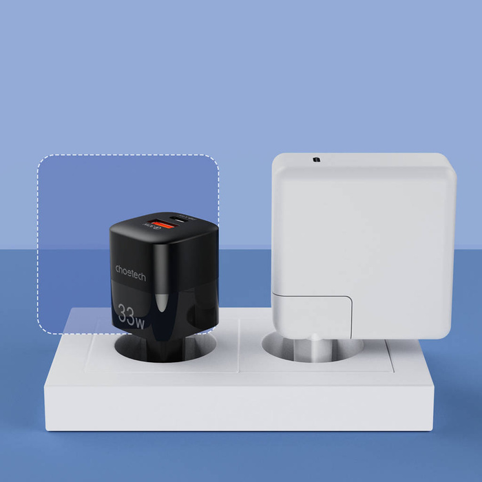 Choetech Schnelles USB-Wandladegerät USB Typ C PD QC 33W schwarz (PD5006)