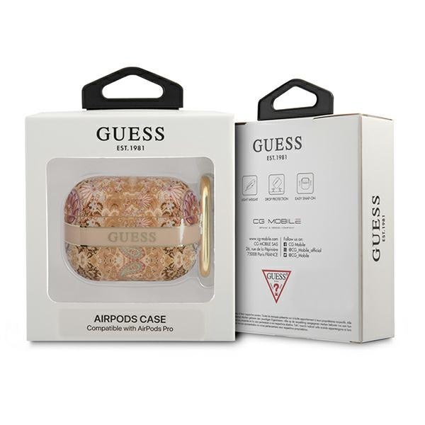 Case GUESS Apple AirPods Pro Cover Paisley Strap Collection Gold Case