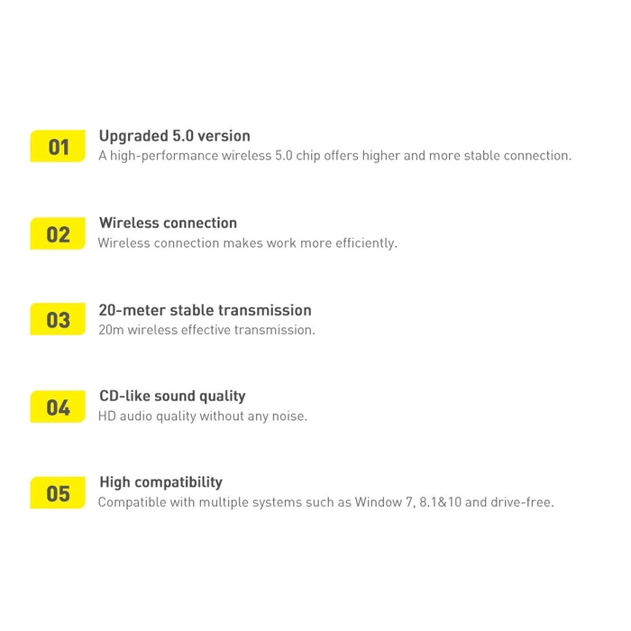 Baseus BA04 mini Bluetooth 5.0 adapter USB vevő számítógép adó fekete (ZJBA000001)
