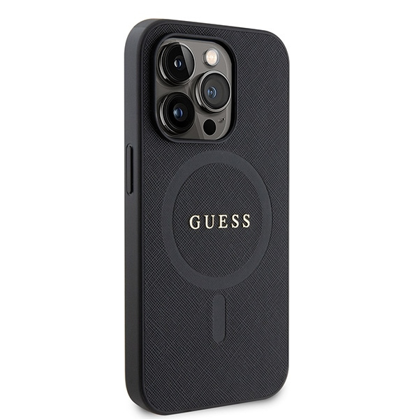 Coque Guess GUHMP15XPSAHMCK iPhone 15 Pro Max 6.7" noir/noircase Saffiano MagSafe Case