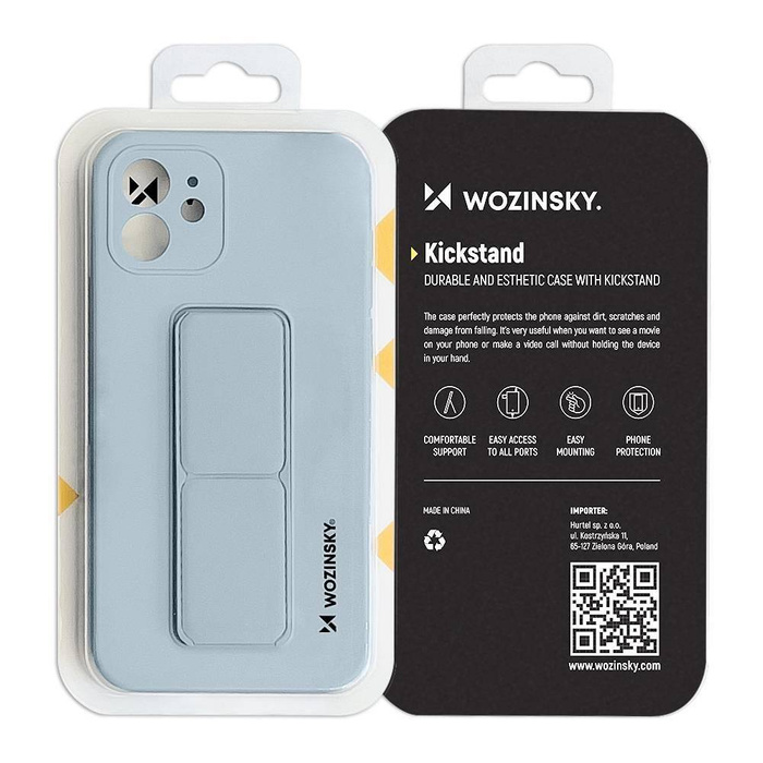 Wozinsky Kickstand Case Silicone Stand Cover for Samsung Galaxy A21S Dark Blue