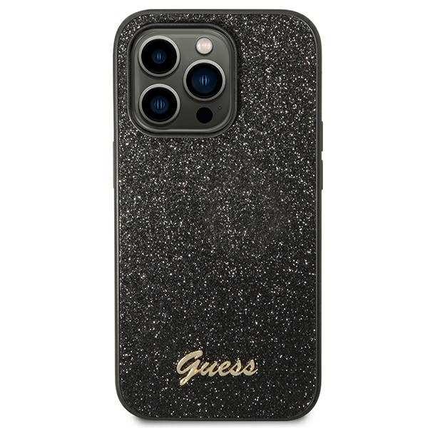 Hülle Guess iPhone 14 Pro 6.1" schwarz/schwarz hart case Glitter Schrift