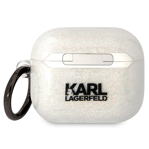 Karl Lagerfeld KLA3HNKCTGT Copertura Airpods 3 trasparente Gliter Karl&amp;Choupette