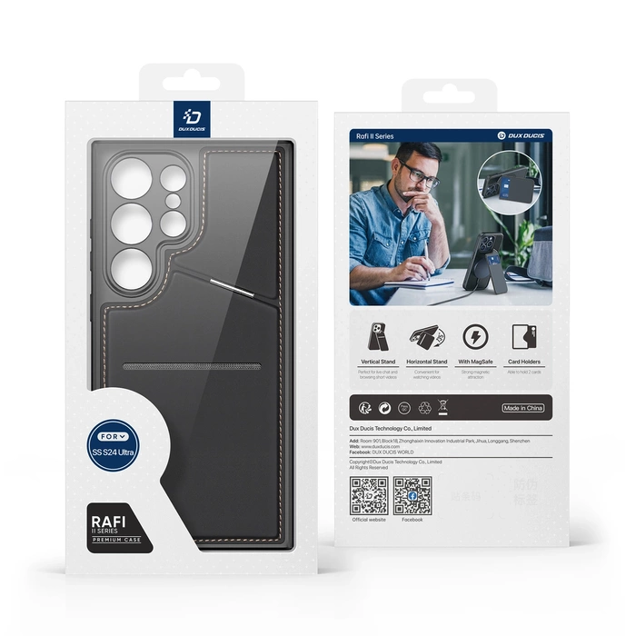 Custodia Dux Ducis Rafi ll Mag per Samsung Galaxy S24 Ultra - nera