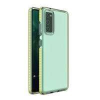 Custodia protettiva in gel TPU trasparente Spring Case con cornice colorata per Samsung Galaxy A72 4G giallo