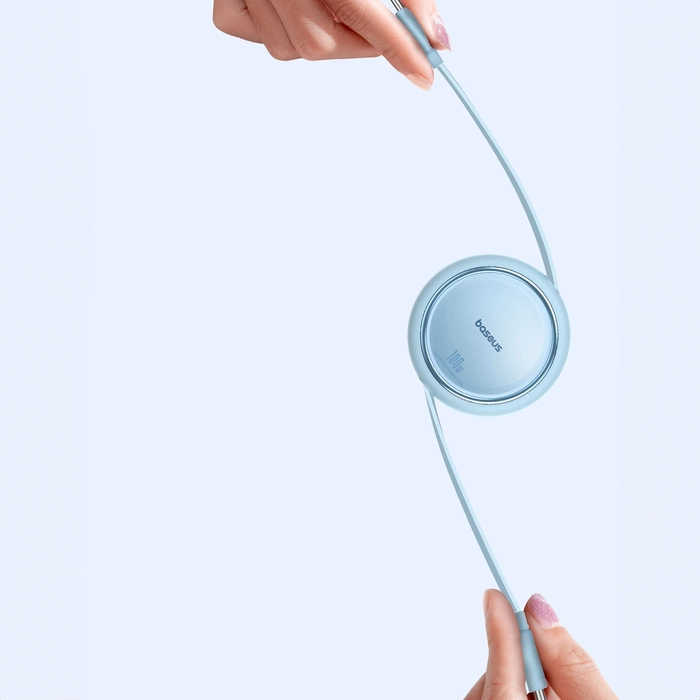 Baseus Free2Draw Mini USB-C - USB-C 100W 1m navíjecí kabel - modrý