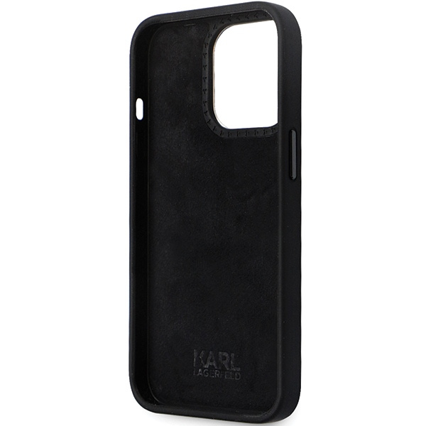 Etui Karl Lagerfeld KLHCP14LSMHKNPK iPhone 14 Pro 6.1" czarny/black Silicone Ikonik Metal Pin