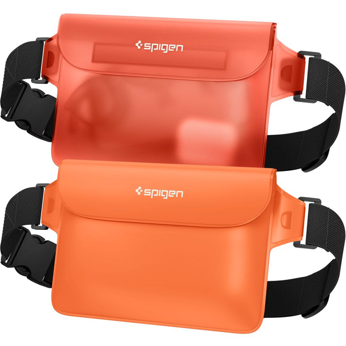 Hülle Spigen A620 Universelle wasserdichte Gürteltasche 2er-Pack Sunset Orange Case