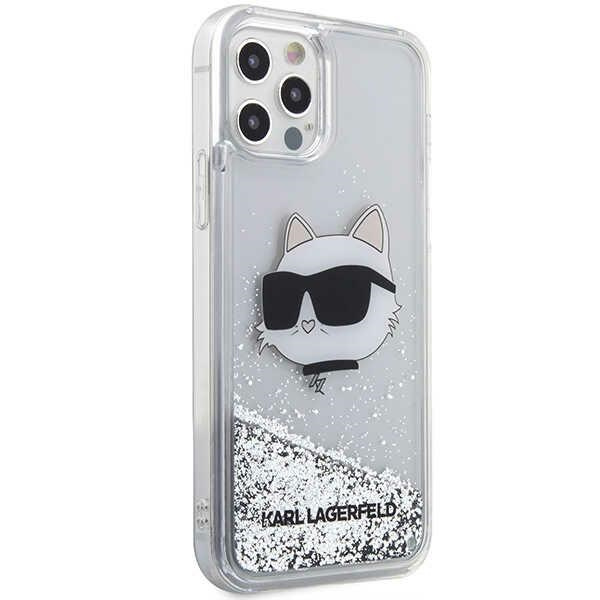 Hülle Karl Lagerfeld KLHCP12MLNCHCS iPhone 12/ 12 Pro 6.1" silber/silber hartcase Glitter Choupette Head Case