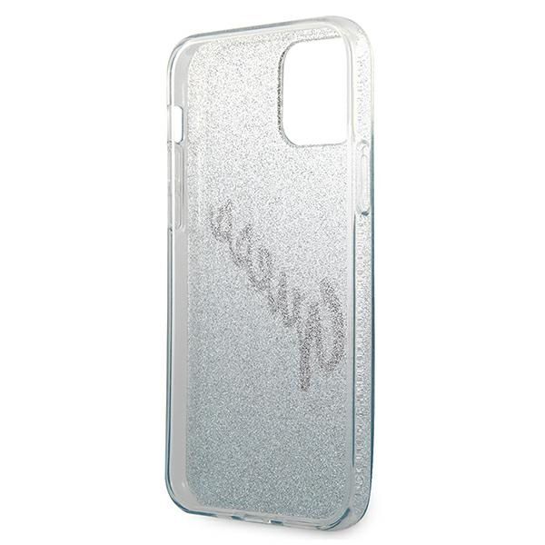 Cover GUESS Apple iPhone 12 Mini Glitter Gradient Script GUHCP12SPCUGLSBL Blu Hardcase