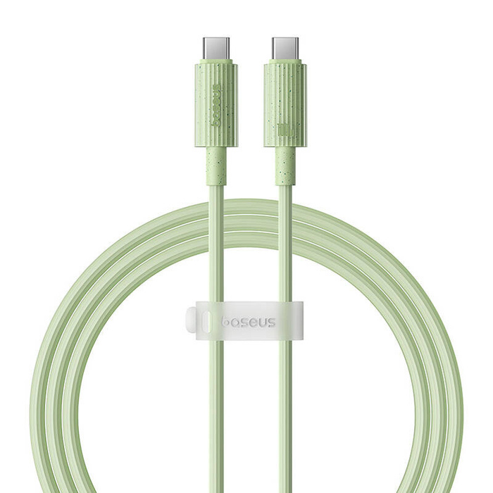 Kabel szybko ładujący Baseus USB-C do USB-C Habitat Series 100W, 1m (zielony)