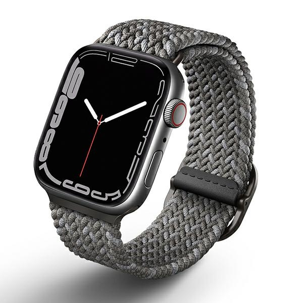 UNIQ řemínek Aspen Apple Watch 44/42/45mm opletené DE šedá/oblázkově šedá