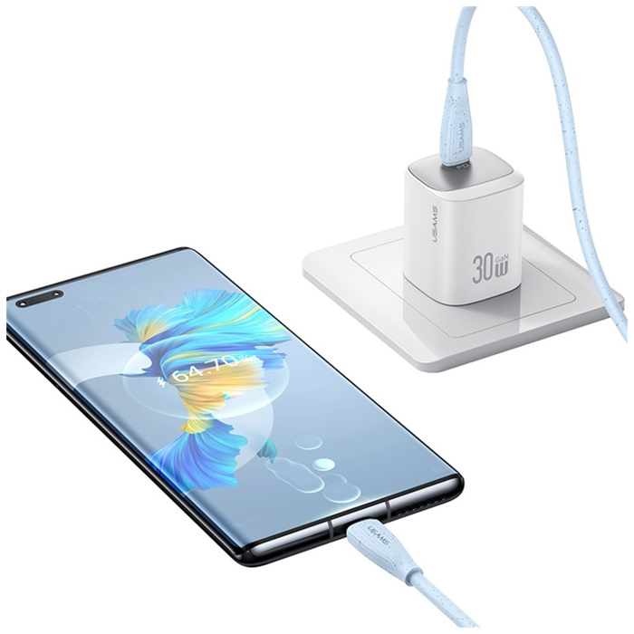 Kabel USAMS Green Series SJ716 60W USB-C do USB-C 1m biały