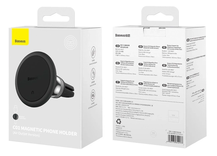 Baseus C01 Overseas Edition magnetický držák do auta na ventilaci - černý