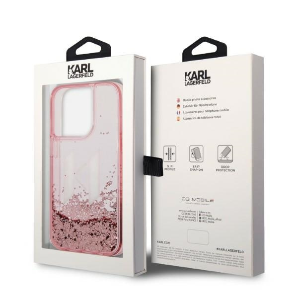 Karl Lagerfeld KLHCP14LLBKLCP iPhone 14 Pro 6,1" rosa/rosa hartcase Liquid Glitter Big KL