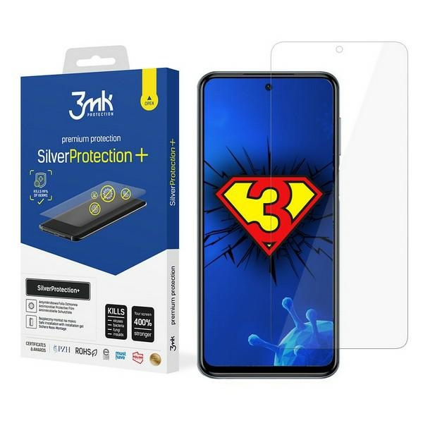Screen Protector 3MK Xiaomi Redmi Note 10 Pro Silver Protect+ Antimikrobiálne uchytenie za mokra