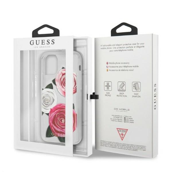 Hülle Guess Guhcn58rostrt iPhone 11 Pro Transparent Hardcase Flower Desire Rosa &amp; Weiß Rose Case