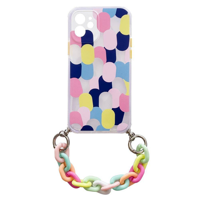 Barevný řetízek Case gelový elastický pouzdro s řetízkovým přívěskem pro Samsung Galaxy S21+ 5G (S21 Plus 5G) vícebarevný (1)