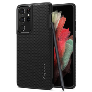 Cover SPIGEN Galaxy S21 Ultra Liquid Air Pen Custodia nera opaca