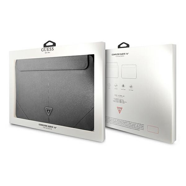 Coque GUESS Laptop 16 Sleeve Saffiano Triangle Logo Silver Case