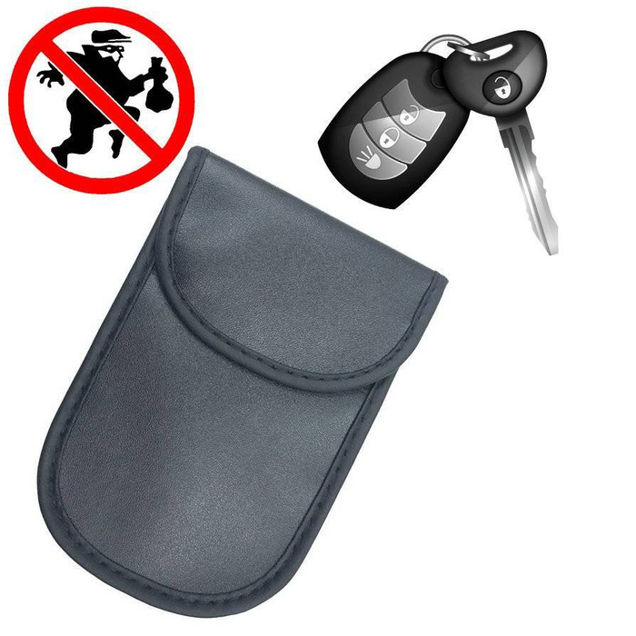 Vertical Signal blocking chest Radio blocking Faraday case for car keys 14 cm x 10 cm black