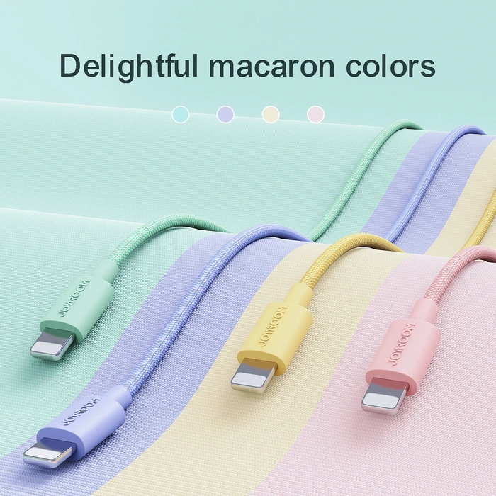 Câble Joyroom S-2030M13 avec connecteurs Lightning et USB-A, 2 m de long - rose
