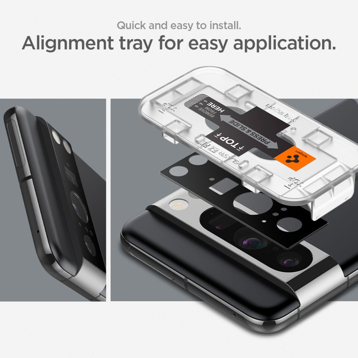 Protezione della fotocamera Spigen Optik.tr "ez Fit" Protezione della fotocamera 2-pack Google Pixel 8 Nero