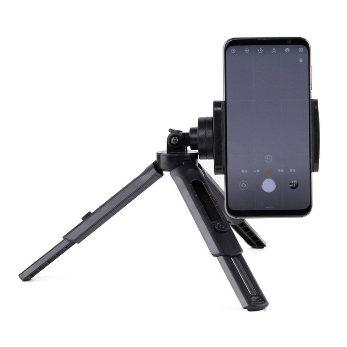 Mini trépied support pour les prises de selfie pour téléfono portable caméra GoPro 16 - 21 cm noir